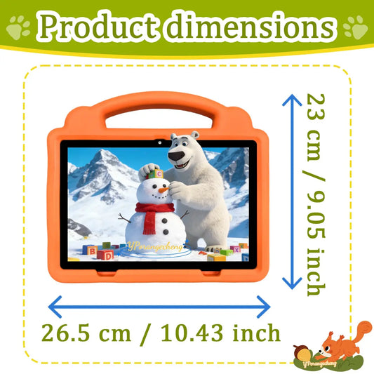 10.1 Inch Learning Tablet for Students and Office, 5G Wi-Fi 3GB RAM 64GB ROM (Support 1TB Microsd), Dual Rear Cameras & Front Camera, Parental Control Mode, Shockproof Kid-Proof Case, Holiday Gift (Power Adapter Navailable in Pink/Blue/Green/Orange