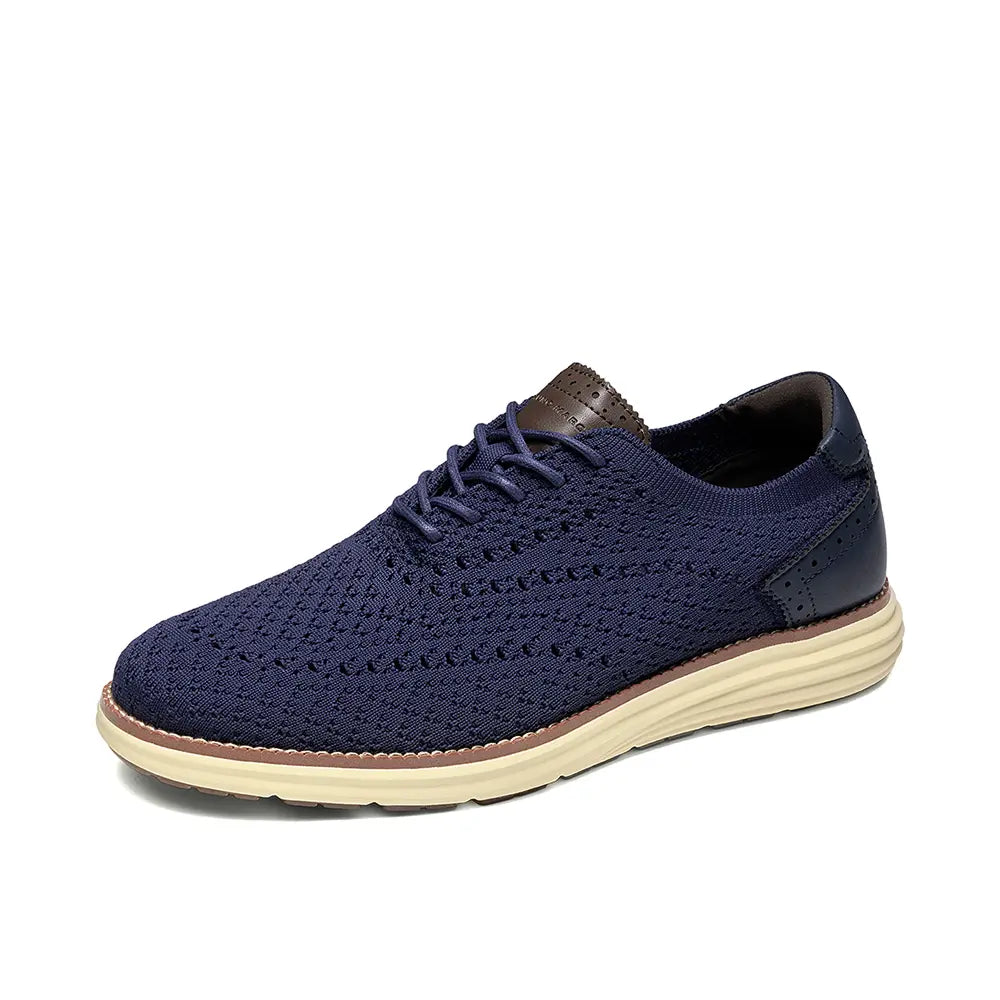 【Summervibes】Bruno MARC Men'S Closed Oxfords - Classic, Comfortable Mesh Sneakers, Casual Lace-Up, Lightweight Walking Shoes, Men'S Footwear