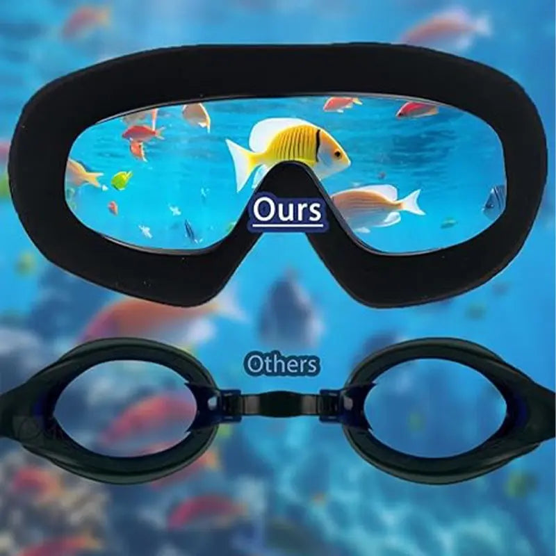 4 Pack Swimming Goggles Set, 4 PCS Adult Large Frame Swim Glasses with Nose Clip and Earplugs, Unisex UV Protection Waterproof Anti-Fog, Swimming Accessories