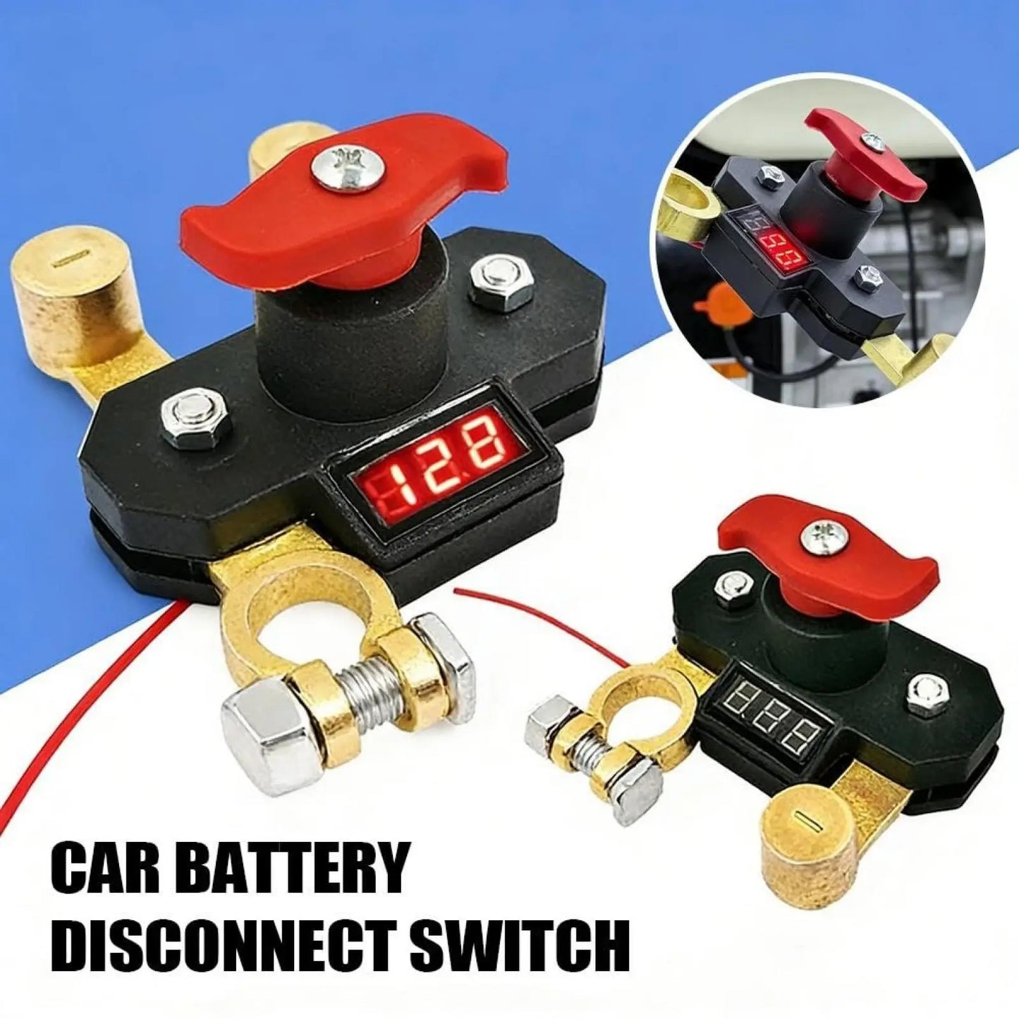 Car Battery Power Cut-Off Switch Breaker, Pure Copper Stable Transmission High Conductivity Disconnect Switch Smart Battery Disconnect for Car Truck Boat Rv Supplies.