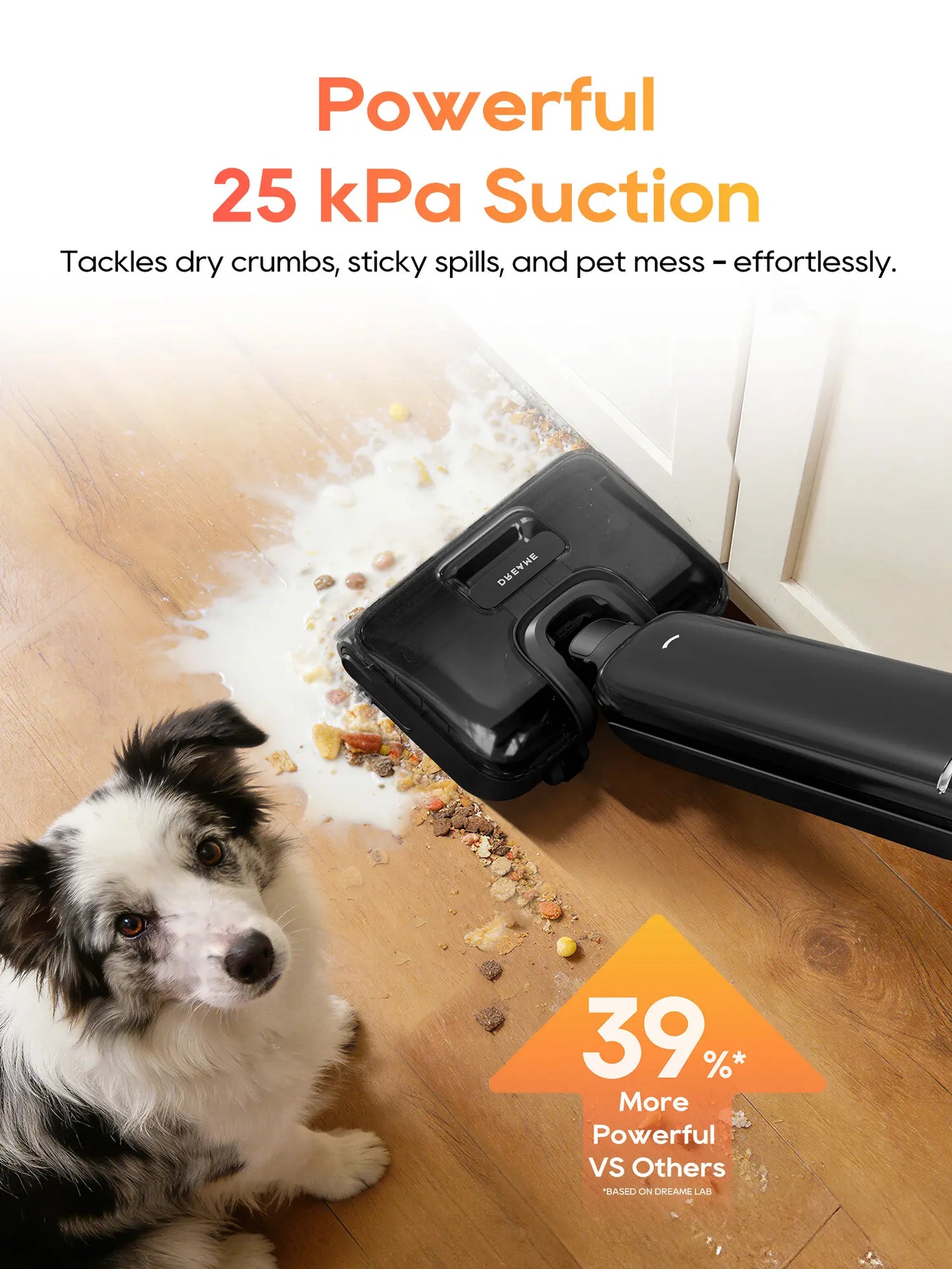 [New Launch] DREAME Aero Wet Dry Vacuum Cleaner, All-In-One Vacuum Mop for Wet & Dry Messes, 0 Hair Residue Great for Pet Owners, One-Press Self-Clean, 180° Lie Flat, 35Mins Runtime for Hard Floor Cleaning