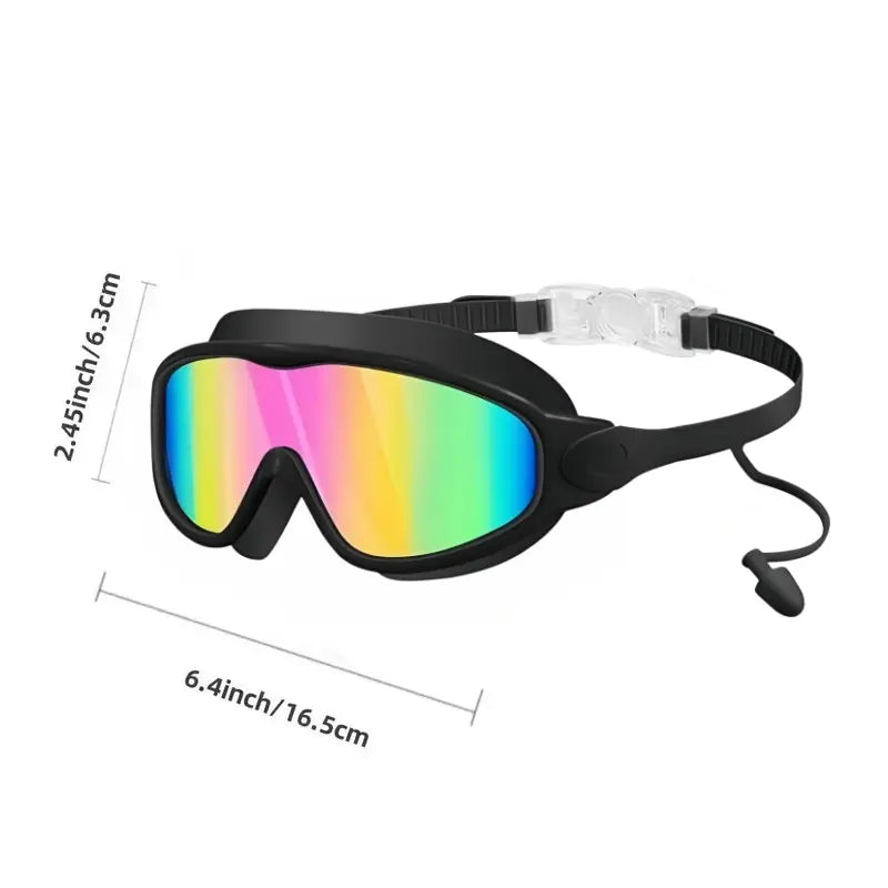Kids' Snorkeling Mask with Earplugs & Nose Clip, Anti-Fog UV Waterproof Swim Goggles for Ages 5-14, Comfortable Silicone Frame for Safe Diving, UV Swimming Goggles, Swimming Accessories