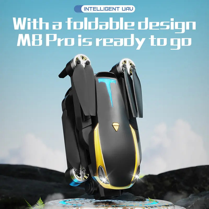 Aerial Drone M8 Pro 2026 - GPS Positioning, 4K UHD Eiscamera, 5G Wifi FPV, Brushless Motors, Optical Flow Hover,Intelligent Obstacle Avoidance, Auto Return, 360° Stunt Roll,Two Batteries