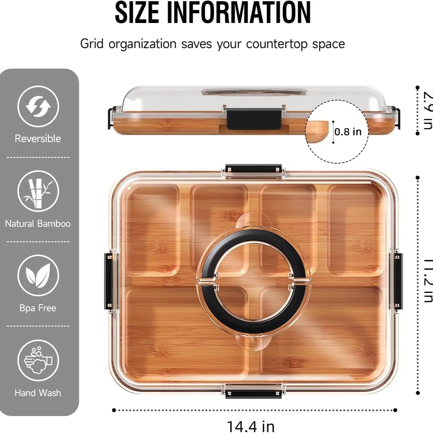 [Mother'S Day Gift] 2-In-1 Bamboo Cutting Board & Charcuterie Board with Lid, Reversible Chopping Board with Juice Groove & Handle, Snack Tray with Compartments, Portable Dust-Proof Cover for Picnic, Party & Gifts