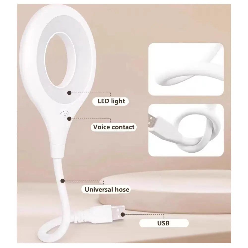 USB Voice Smart LED Night Light, Voice Activated, Dimmable & Color Changing, Usb-Powered Portable Nightlight for Bedroom, Hallway, Stairway, Desk, 1 Pack