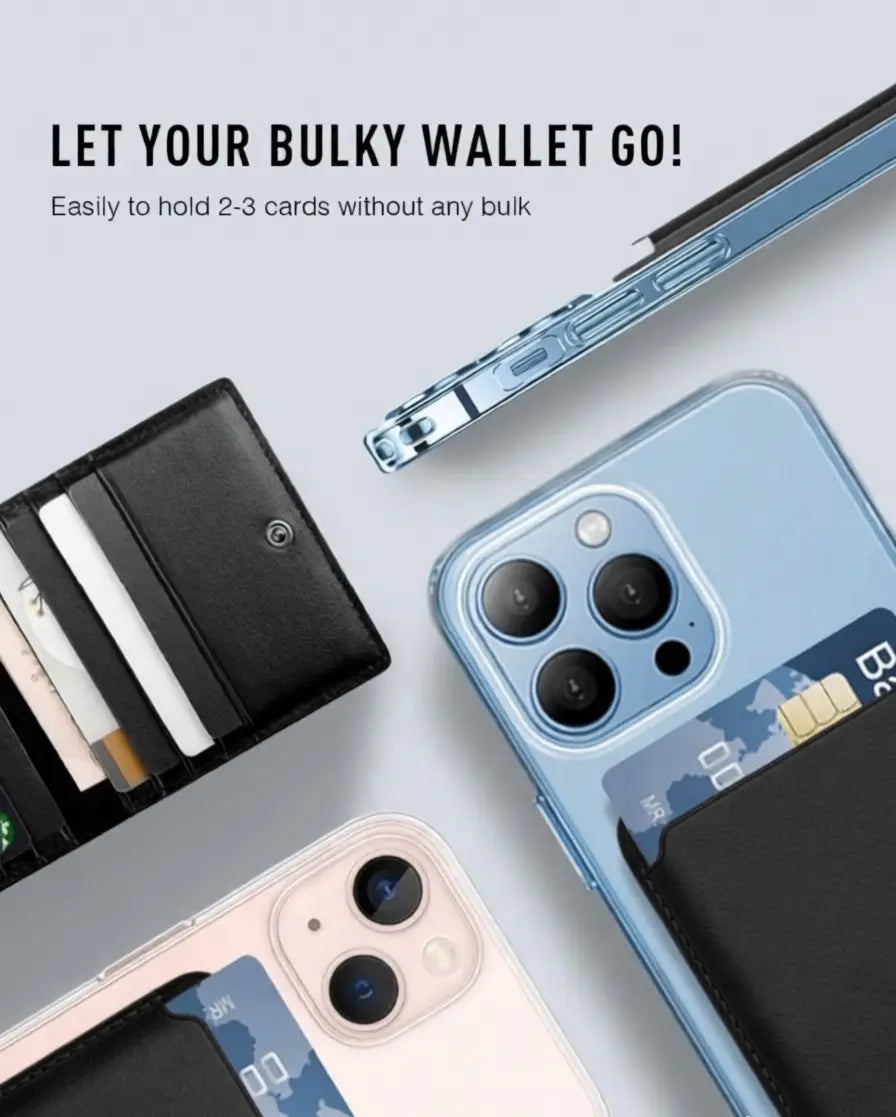 Minimalist Magnetic Phone Wallet, Suitable for Both Men and Women.Magsafe Wallet, Magnetic Ultra-Thin Phone Wallet, 3 Card Slots, Compatible with Iphone 17/16/15/14/13/12 Pro Max plus Air Series, Rfid-Blocking Synthetic Leather, Black
