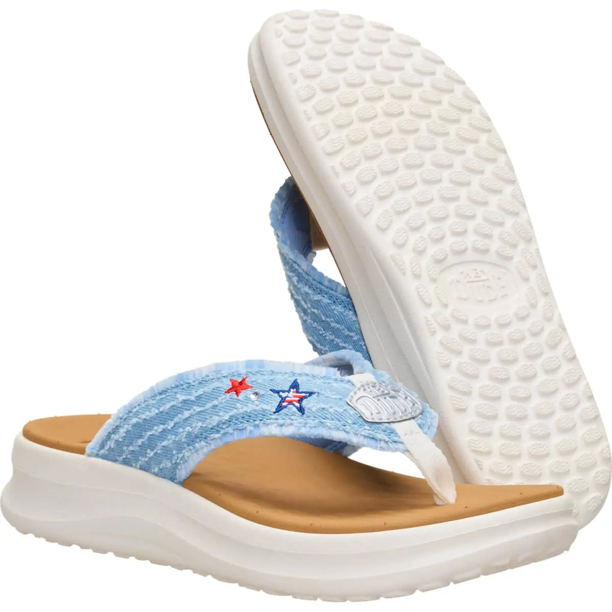 HEYDUDE Tide Flip Denim Stars - Comfortable Sandals