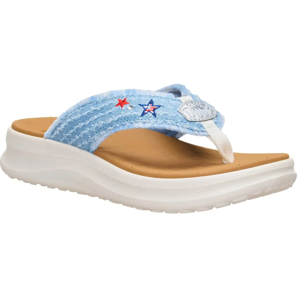 HEYDUDE Tide Flip Denim Stars - Comfortable Sandals
