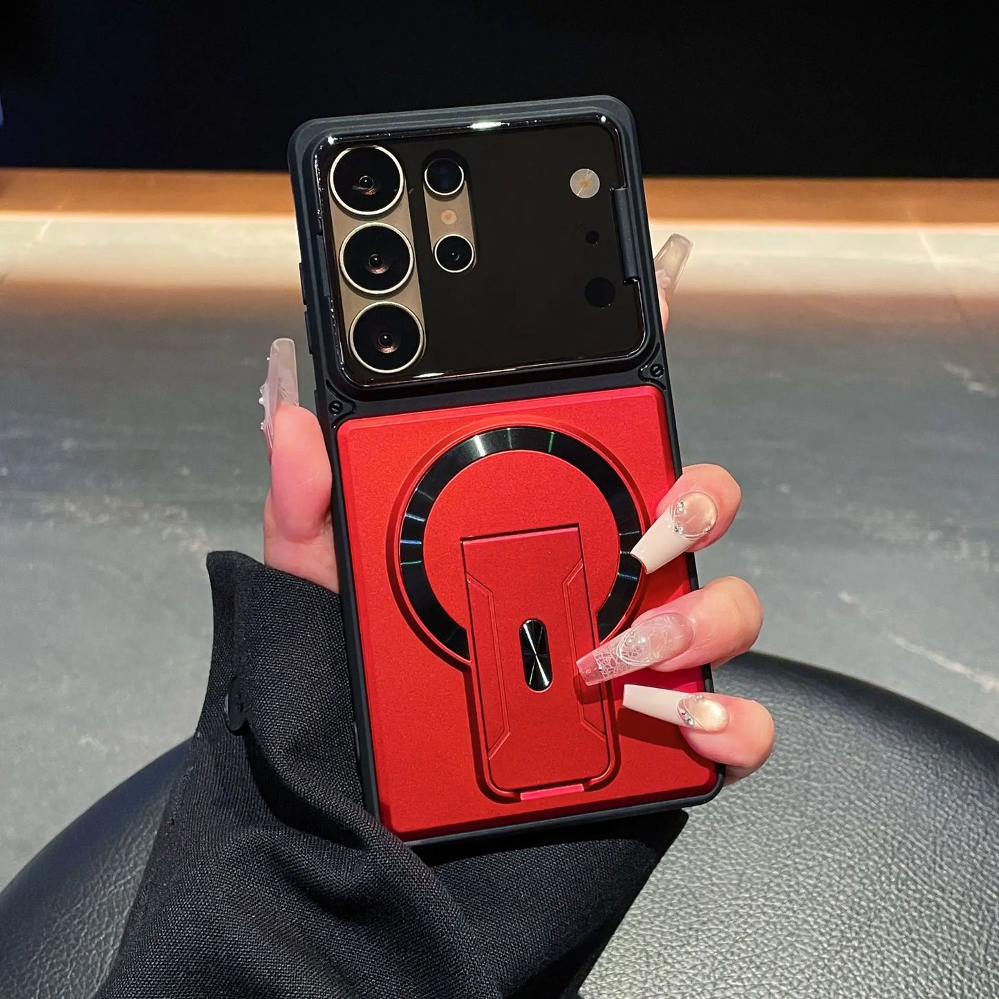 Multifunctional Magnetic Case with Invisible Stand & Camera Protection for Samsung S Series