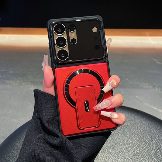 Multifunctional Magnetic Case with Invisible Stand & Camera Protection for Samsung S Series