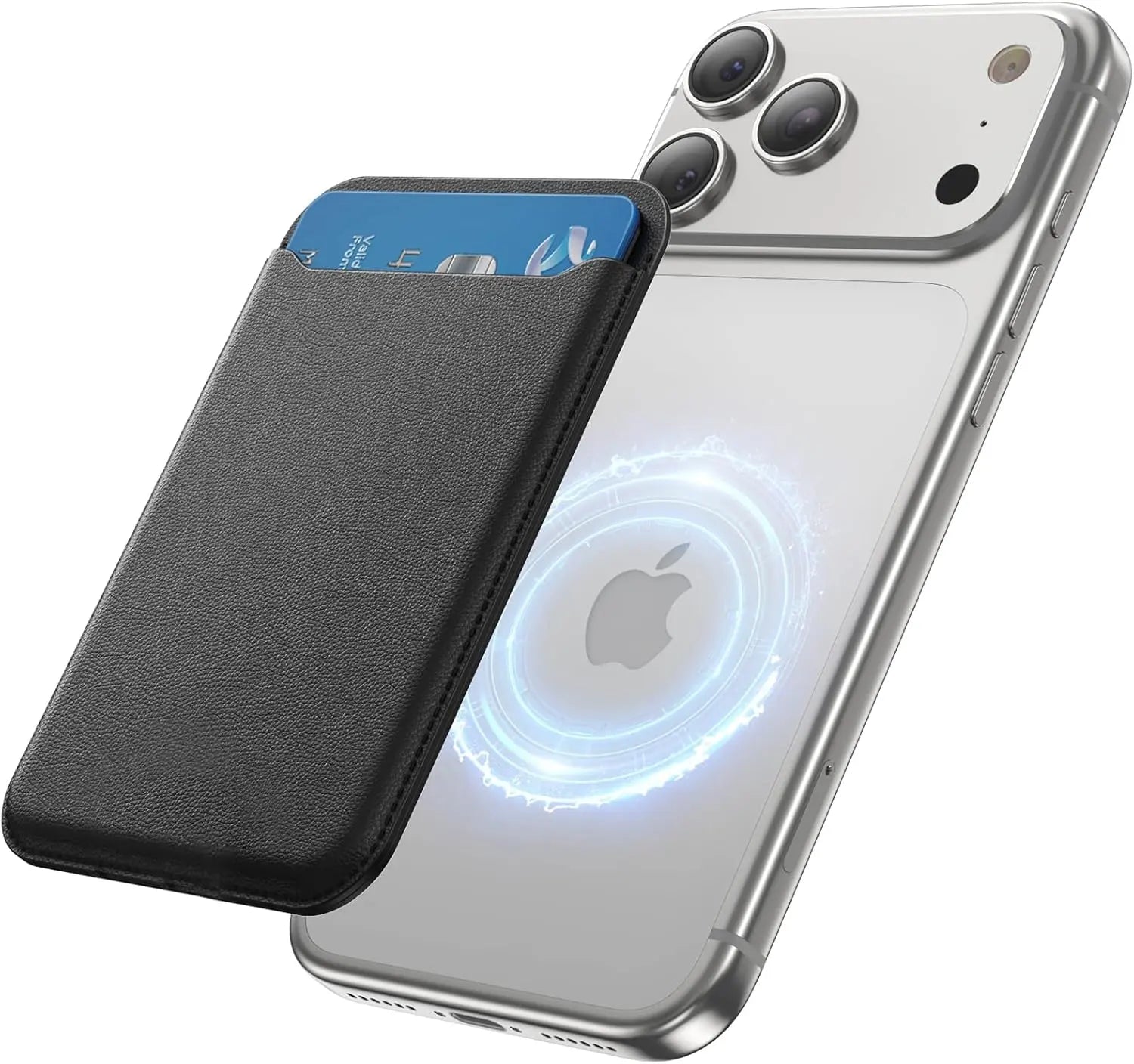 Minimalist Magnetic Phone Wallet, Suitable for Both Men and Women.Magsafe Wallet, Magnetic Ultra-Thin Phone Wallet, 3 Card Slots, Compatible with Iphone 17/16/15/14/13/12 Pro Max plus Air Series, Rfid-Blocking Synthetic Leather, Black