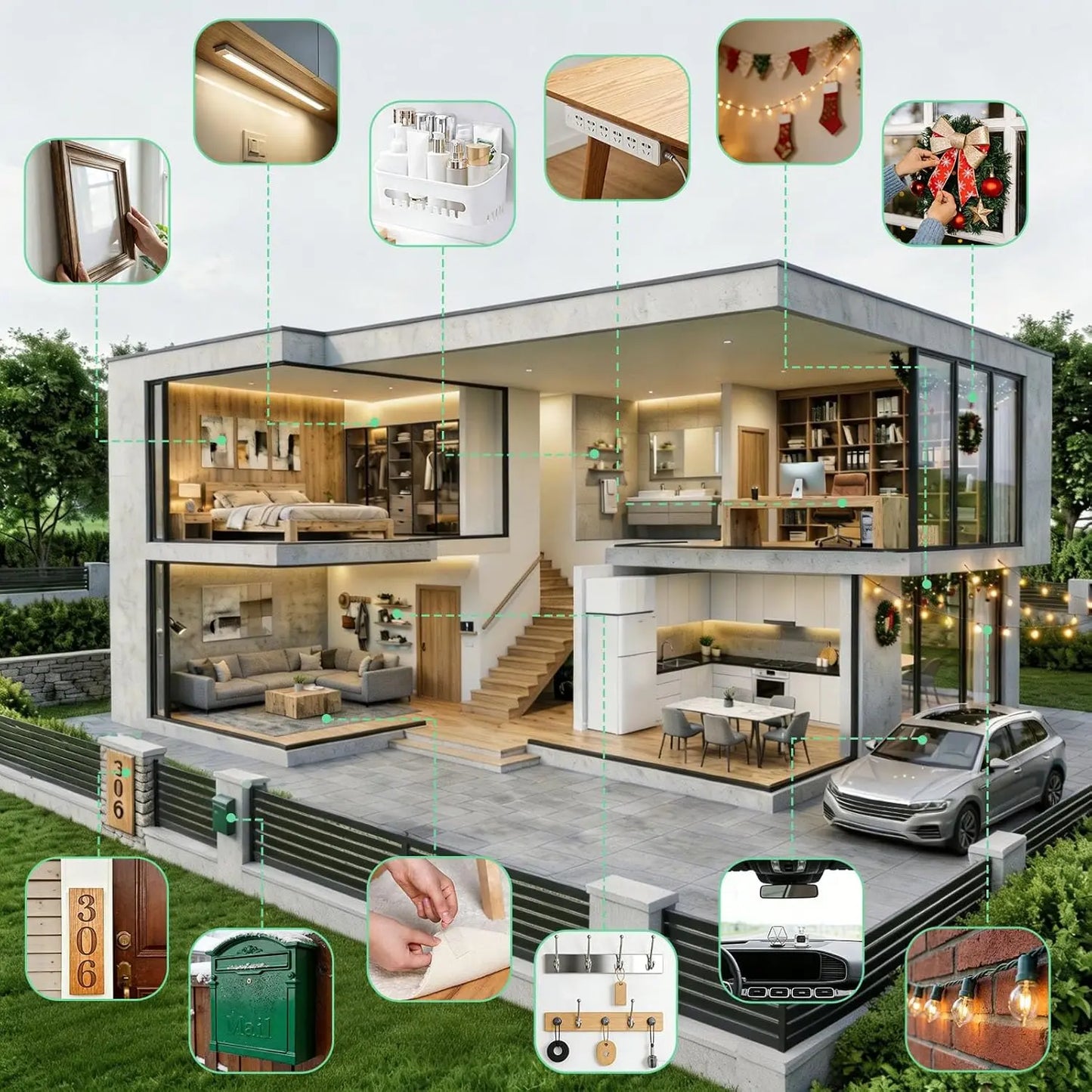 Ultra-Strong Double Sided Adhesive Nano Tape Heavy Duty Transparent Reusable Tapes Heat Resistance for Bathroom Home Decoration Picture Hanging Picture Hanging 10.5FT Traceless Magic Tape