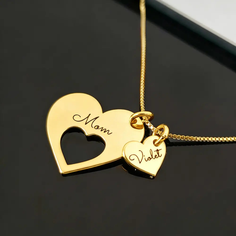 AS198 for Mother'S Day Meaninful Personalized Hearts Name Multiple Heart Names Necklace, Family Keepsake Necklace Family Names Mom'S Day Gift