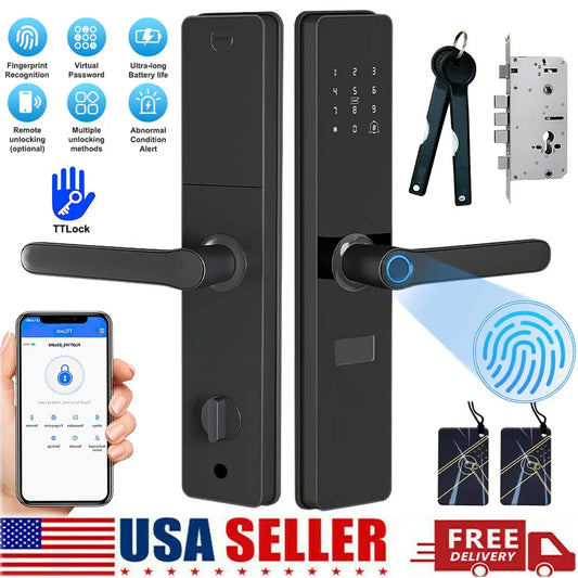 Upgraded Door Lock Biometric Fingerprint Bluetooth Password Keyless Keypad Entry