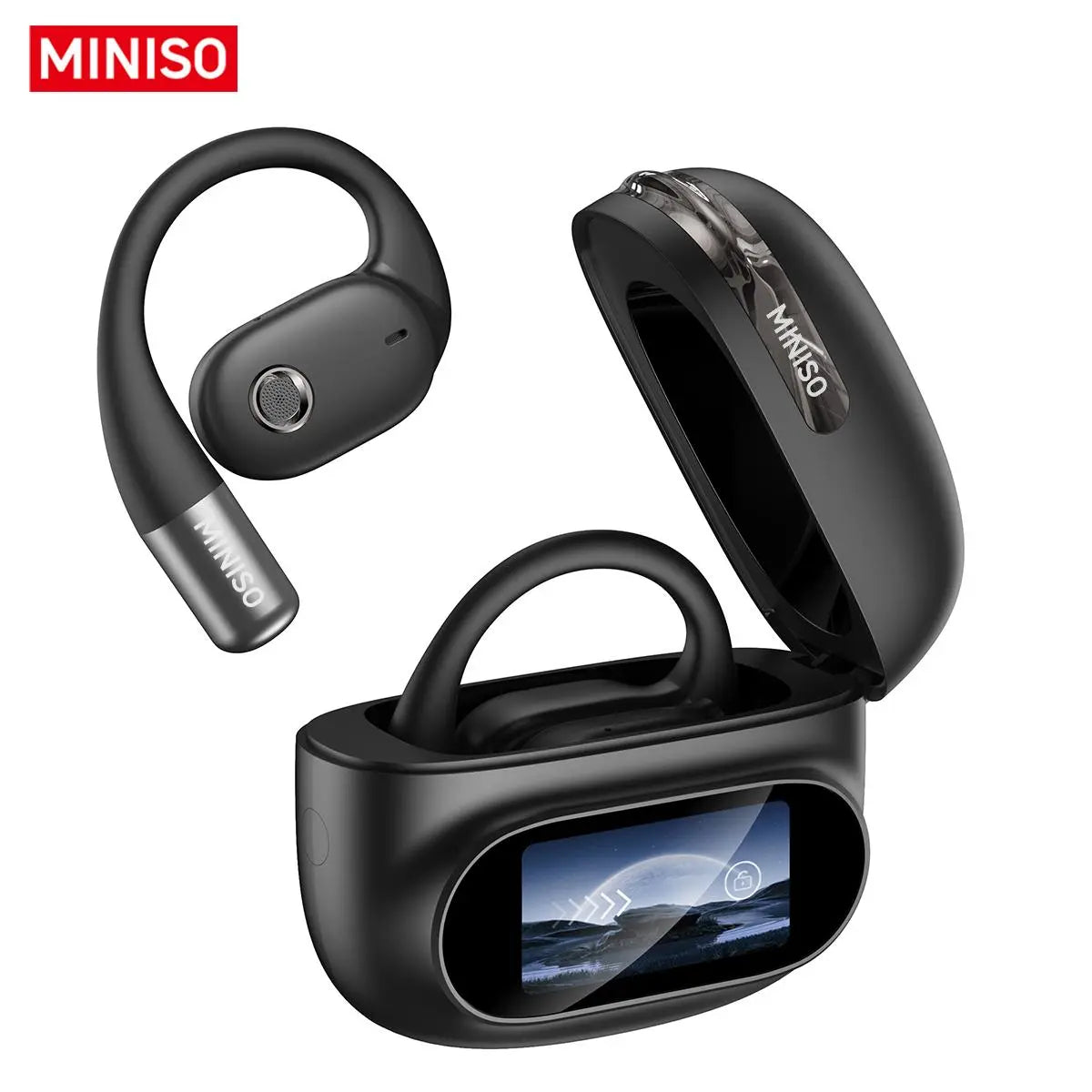 MINISO MS150 Open Wireless Headset BT5.4 Smart Screen Comfortable to Wear Super Sound Quality Long Battery Life Suitable for Music, Games, Sports