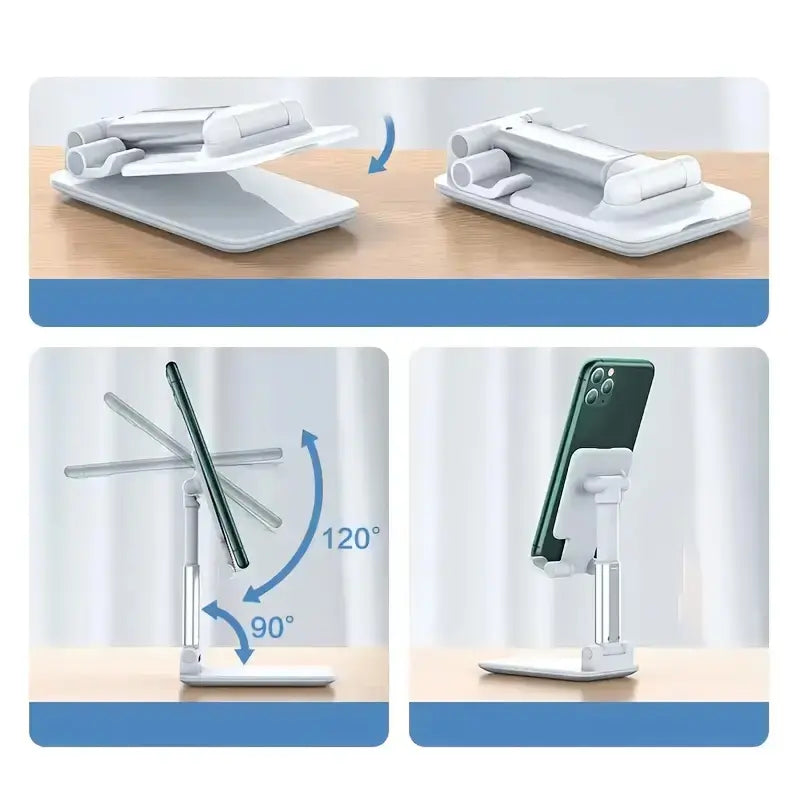 Universal Foldable Phone Stand, Adjustable Angle Desktop Cellphone Holder, Stable & Portable for All Phones
