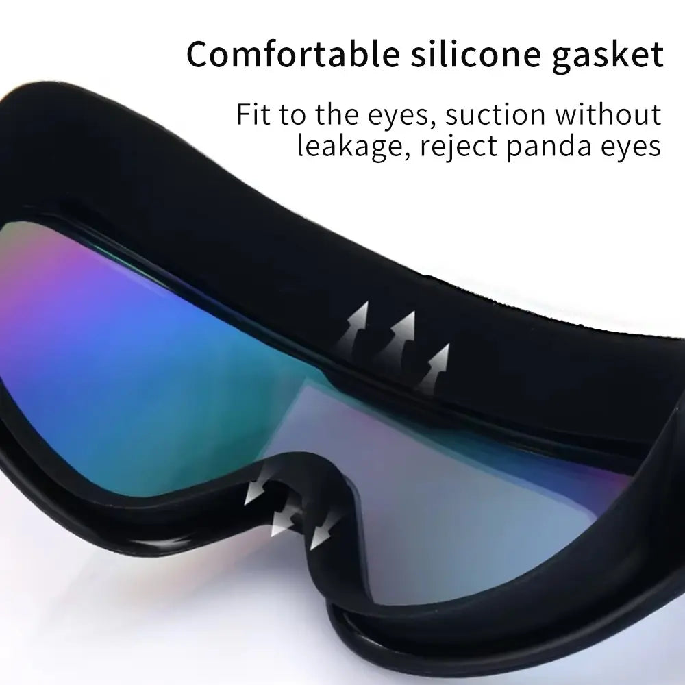 4 Pack Swimming Goggles Set, 4 PCS Adult Large Frame Swim Glasses with Nose Clip and Earplugs, Unisex UV Protection Waterproof Anti-Fog, Swimming Accessories
