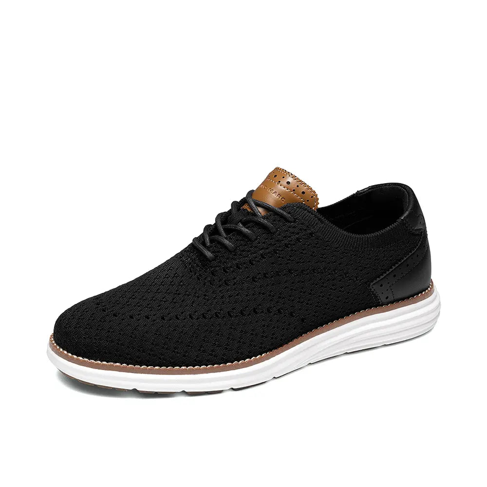 【Summervibes】Bruno MARC Men'S Closed Oxfords - Classic, Comfortable Mesh Sneakers, Casual Lace-Up, Lightweight Walking Shoes, Men'S Footwear