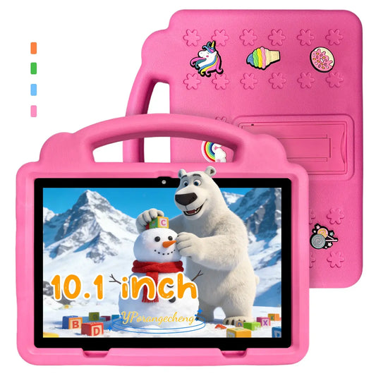10.1 Inch Learning Tablet for Students and Office, 5G Wi-Fi 3GB RAM 64GB ROM (Support 1TB Microsd), Dual Rear Cameras & Front Camera, Parental Control Mode, Shockproof Kid-Proof Case, Holiday Gift (Power Adapter Navailable in Pink/Blue/Green/Orange