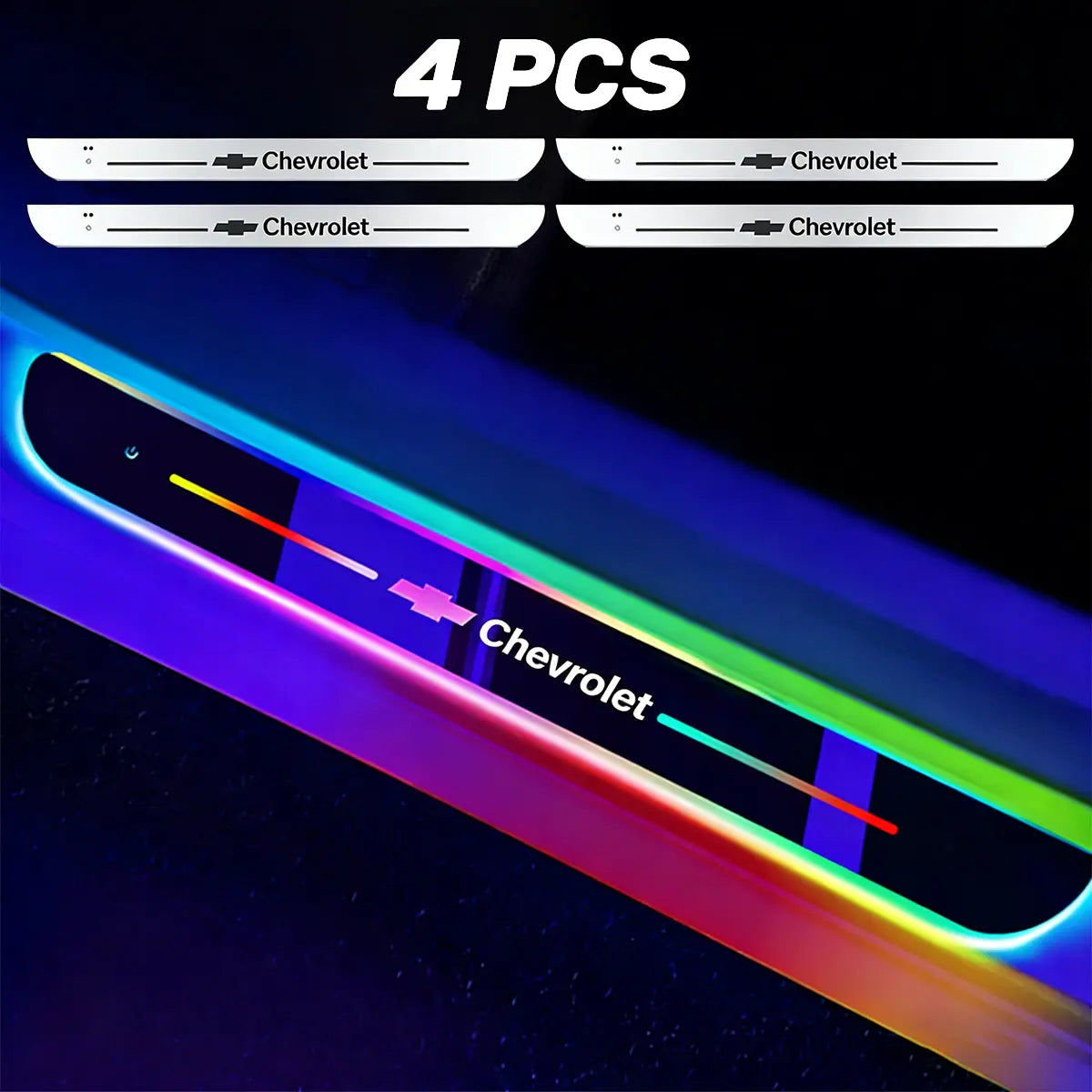 4PCS Magnetic LED Car Door Sill Welcome Light | RGB Sensor Activated Step Lamp for All Vehicles | Wireless USB Charging Interior Decorative Pedal | Easy Install Welcome Ghost Shadow Tube Tail Lights Tacoma Headlight Fuse Flexible Rechargeable Trailer