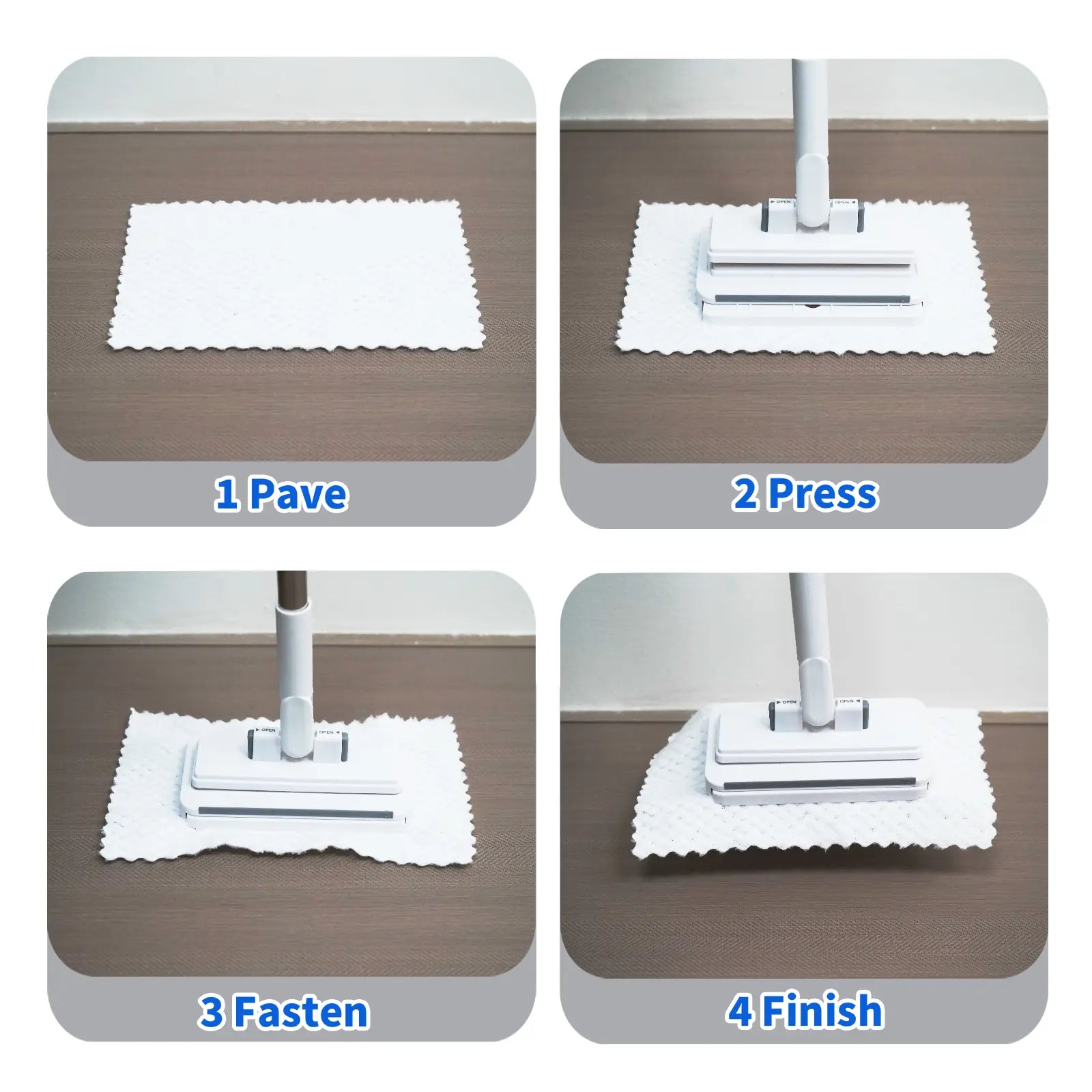 SOPAMI Disposable Dust Mop, Hands-Free Wet Dry Floor Cleaning Mop, Lazy Household Floor Cleaner with Replaceable Non-Woven Cleaning Pads for Home Hardwood Floors, Tile Floors