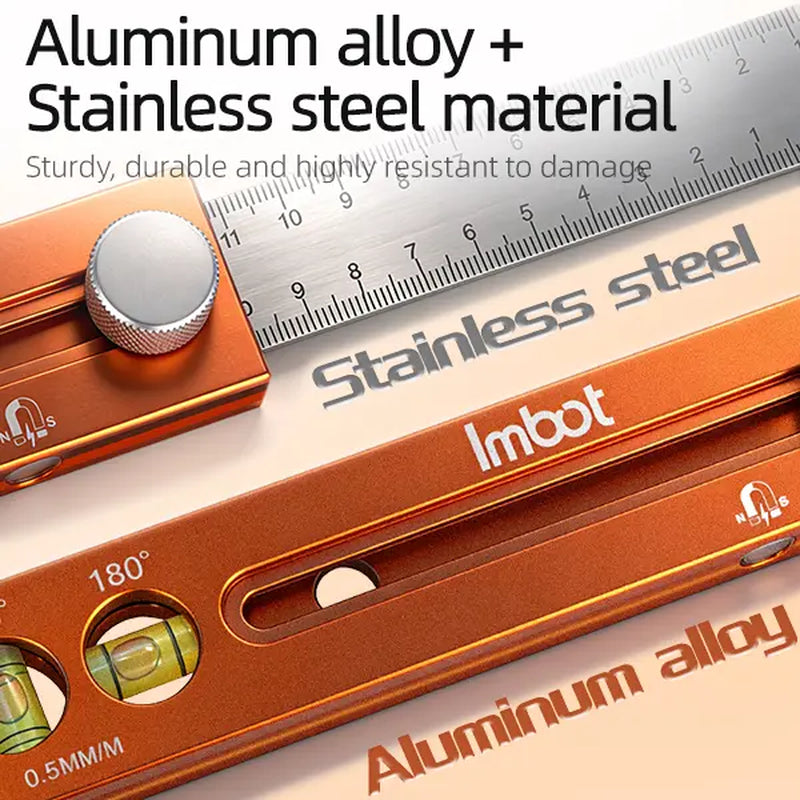 Imbot Multi-Function Marking Ruler - Precision Measuring & Scribing Tool for Woodworking & DIY