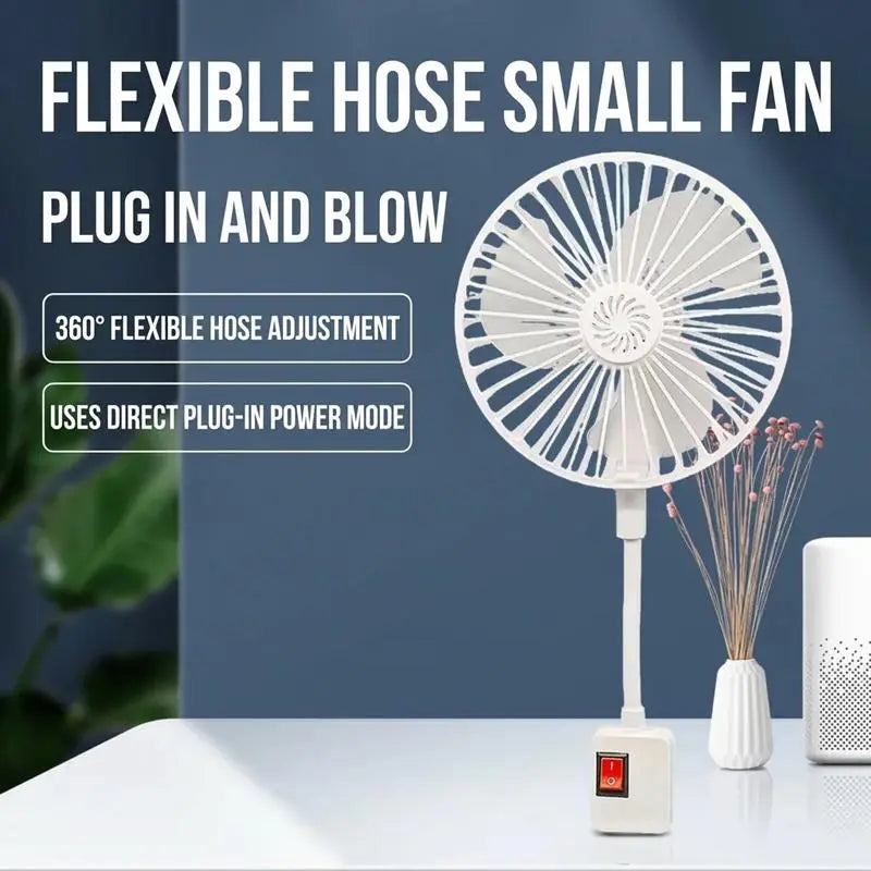 Portable Home Bedroom Fan with Space for Aromatherapy Tablets, 360-Degree Rotation, Flexible Gooseneck Plug, Energy-Saving Desktop Fan, Suitable for Kitchen, Bathroom, Dormitory, and Office — the Perfect Gift for Summer.