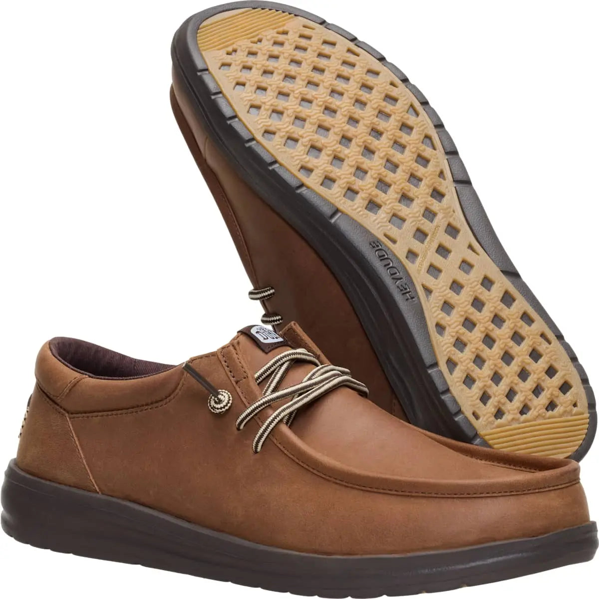 HEYDUDE Paul Full Grain Leather - Comfortable Slip on Shoes for Men