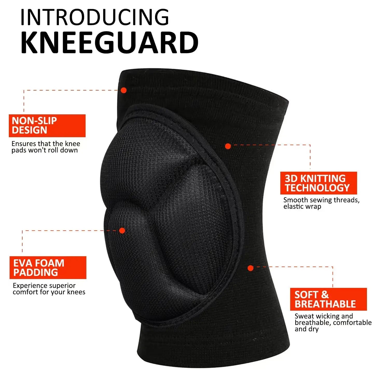 Kneepad with Thick EVA Foam Padding, Suitable for Gardening, House Cleaning, Construction Work, Dance, Volleyball, Floor, Rock Climbing, Riding Kneelet, Outdoor Sports, Hassock Cushioning