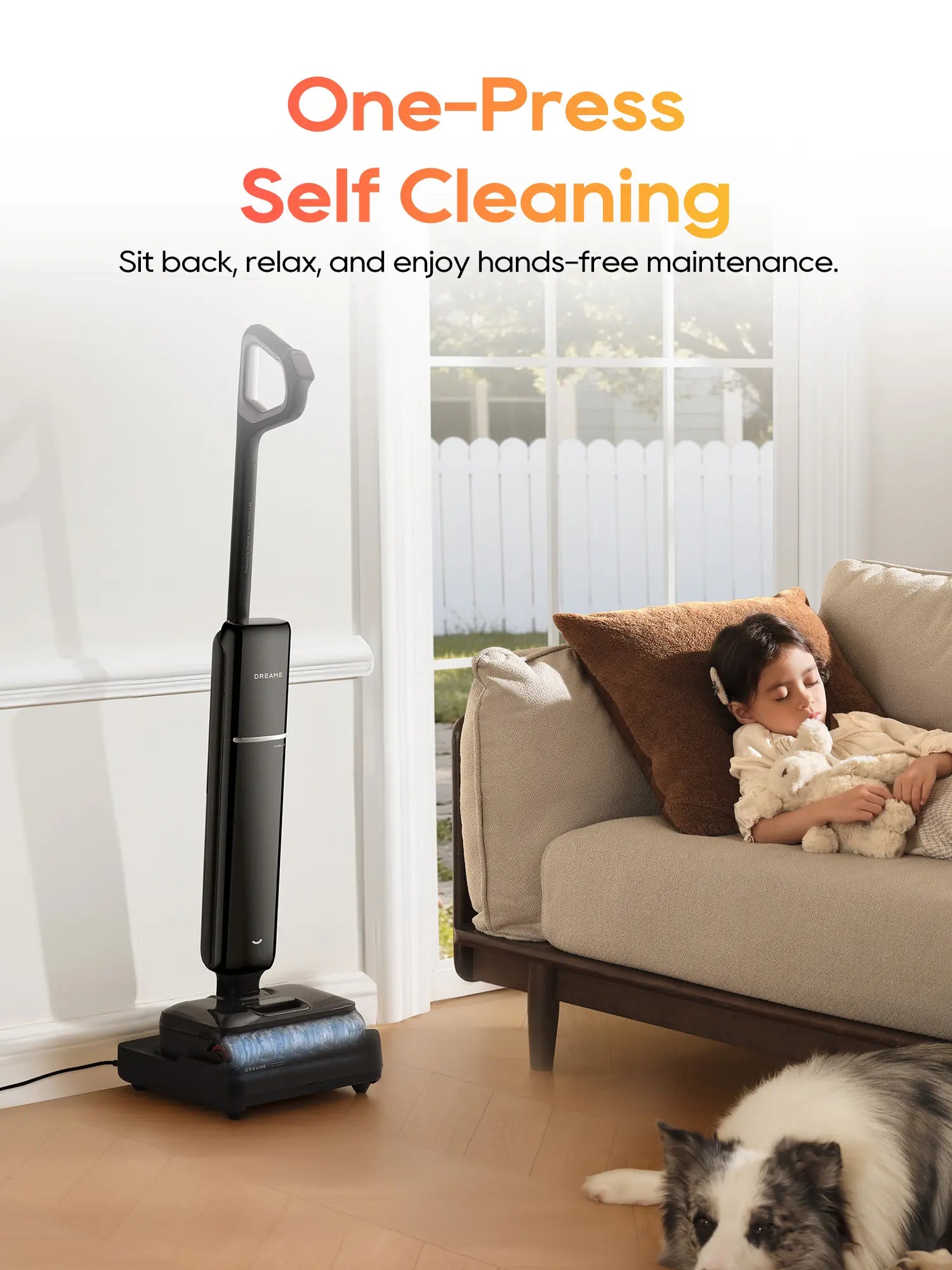 [New Launch] DREAME Aero Wet Dry Vacuum Cleaner, All-In-One Vacuum Mop for Wet & Dry Messes, 0 Hair Residue Great for Pet Owners, One-Press Self-Clean, 180° Lie Flat, 35Mins Runtime for Hard Floor Cleaning