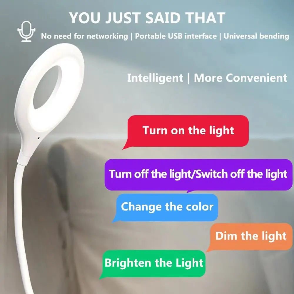 USB Voice Smart LED Night Light, Voice Activated, Dimmable & Color Changing, Usb-Powered Portable Nightlight for Bedroom, Hallway, Stairway, Desk, 1 Pack