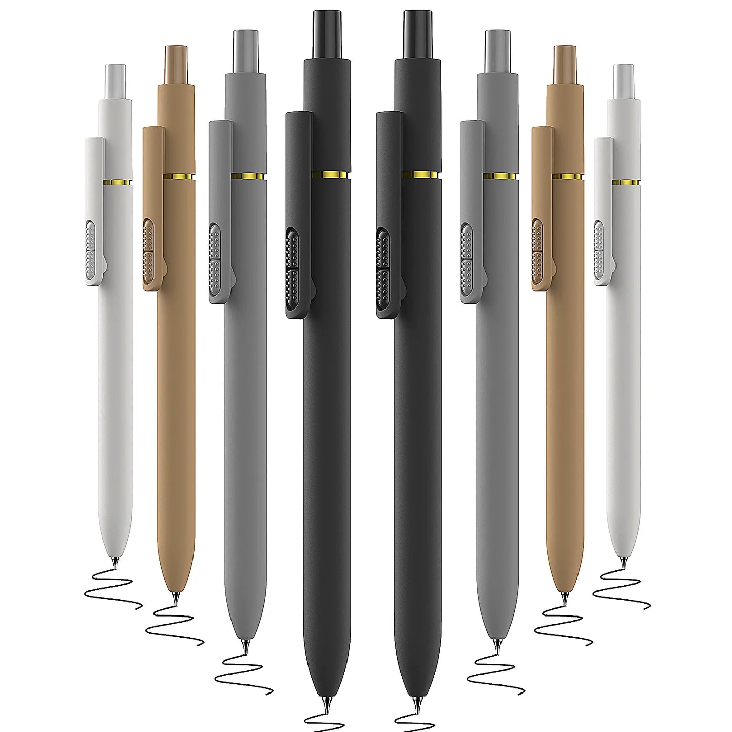 Hiacry 8 Pcs Gel Pens - 0.7Mm Fine Point Smooth Writing Black Ink, Quick-Dry Long Lasting Fidge Pens, School & Office Supplies for Men Women