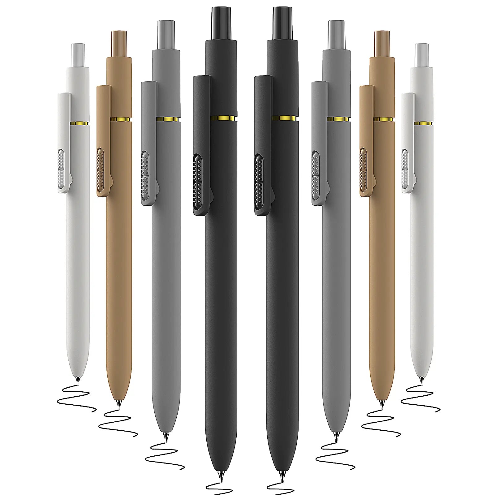 Hiacry 8 Pcs Gel Pens - 0.7Mm Fine Point Smooth Writing Black Ink, Quick-Dry Long Lasting Fidge Pens, School & Office Supplies for Men Women