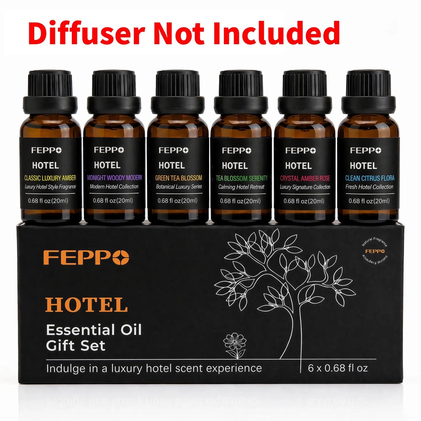 [Mother'S Day Gift] FEPPO Waterless Diffuser - Cold Air Waterless Essential Oil Diffuser Starter Kit with 5X20Ml Ho #Summervibestel Scent Oils, Quiet Smart Scent Diffuser, 6 Intensity, Timer, 1000 Sq. Ft for Home, Office, Hotel, Yoga