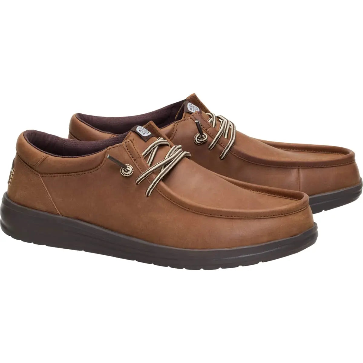 HEYDUDE Paul Full Grain Leather - Comfortable Slip on Shoes for Men