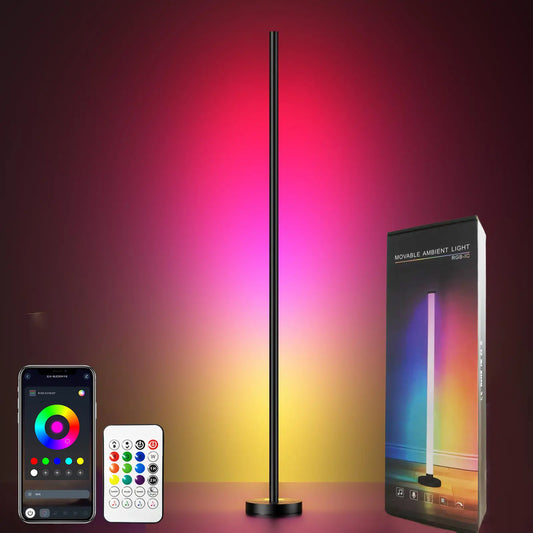 Rroetxi RGBIC Corner Floor Lamp – Minimalist Style with App & Remote Control, Stepless Dimming, Timer & Music Sync Modes, Perfect for Living Rooms, Bedrooms, Game Rooms & Party Decor Tiktokshopspringglowup
