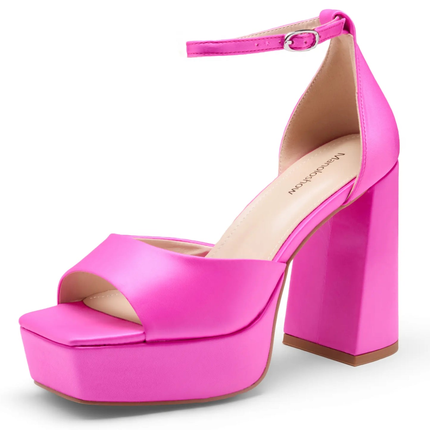 Women'S Sandals Peep Toe:Chunky Heels Pumps Ankle Buckle Strap Platform Heels 4.7" High Heeled Evening Party Wedding Dress Shoes