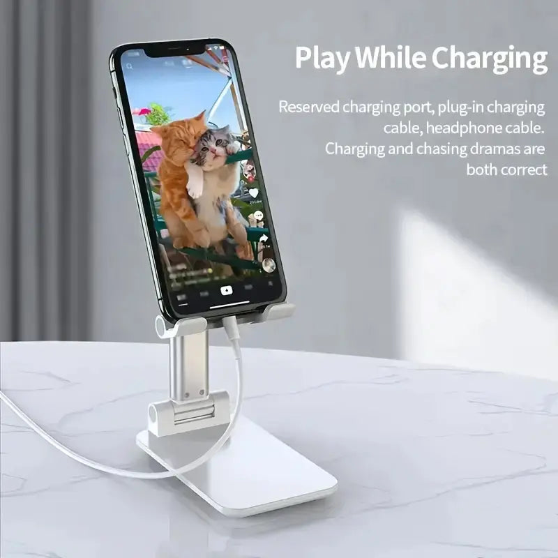 Universal Foldable Phone Stand, Adjustable Angle Desktop Cellphone Holder, Stable & Portable for All Phones