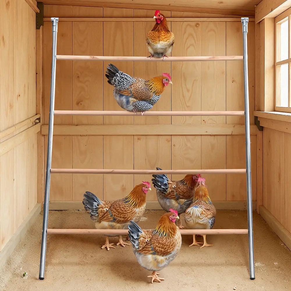 PAWGIANT Chicken Roosting Bars, 56''L X 42''W, Suitable for Backyard Farm, Chicken Perches Activity Play, Wooden Chicken Ladder, Chicken Toys Easy to Assemble & Clean, Enhancing Coop Comfort, Summervibes
