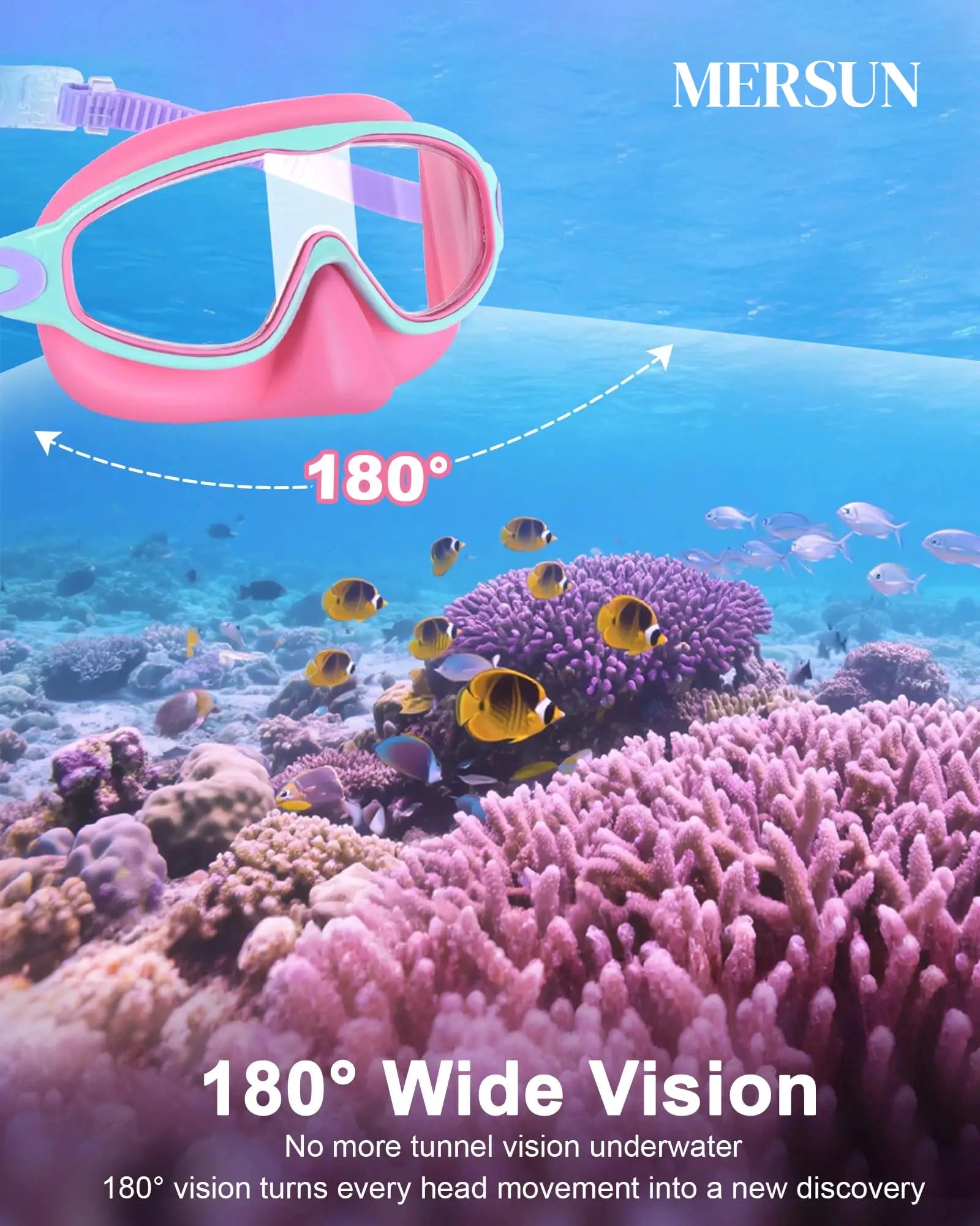 MERSUN 2 Pack Kids Swim Goggles with Nose Cover for 3-15 Anti-Uv Anti-Fog Pool Water Swimming Goggles Boys Girls Youth Toddler