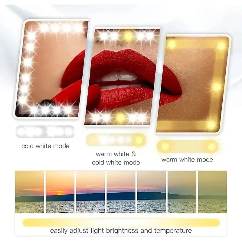 Joytutus Summervibes Car Sun Visor Vanity Mirror with 60 Leds Dimmable Touch Control Rechargeable 50% Brighter 60% More Energy Efficient Universal Fit Batteries Included