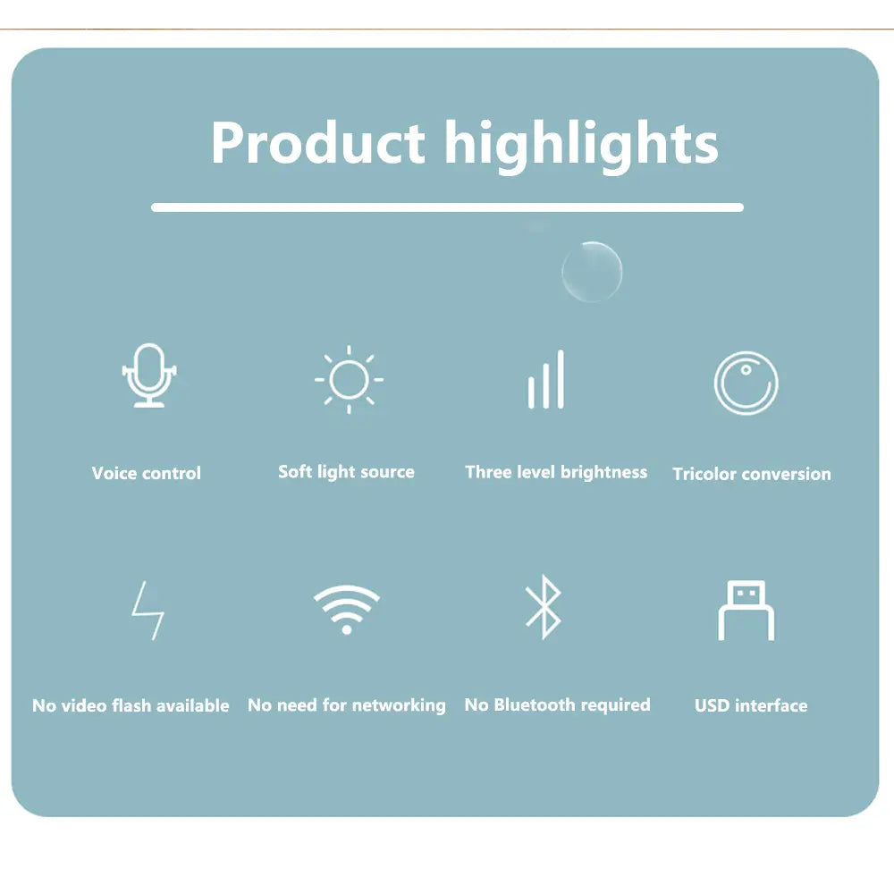 USB Voice Smart LED Night Light, Voice Activated, Dimmable & Color Changing, Usb-Powered Portable Nightlight for Bedroom, Hallway, Stairway, Desk, 1 Pack