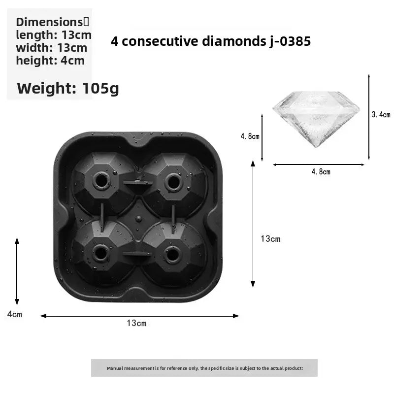 4-Cavity Rose Ice Cube Mold - Large Silicone Ice Tray for Whiskey, Cocktails & Coffee, Makes Big Rose Ice Balls for Drinks, Perfect for Bar & Home Use