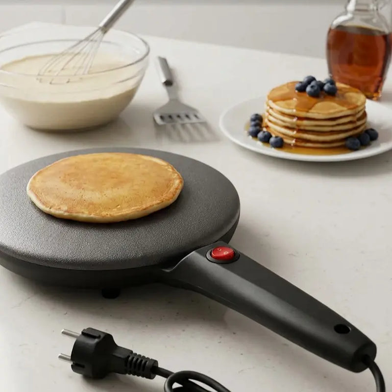 Multi-Function Pancake Maker, Non-Stick Crepe Maker & Crepe Machine - Non-Stick Heating Plate with LED Indicator Light, Easy to Clean, Compact Home Breakfast Machine