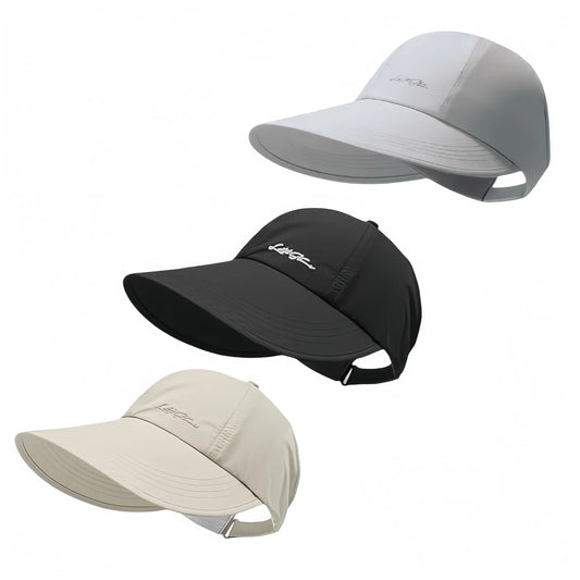 3-Pack of Spring/Summer Sun-Protective Baseball Caps, Unisex, Lightweight and Adjustable, Velcro Closure, Wide Brim, Suitable for All Seasons, Elastic Design.