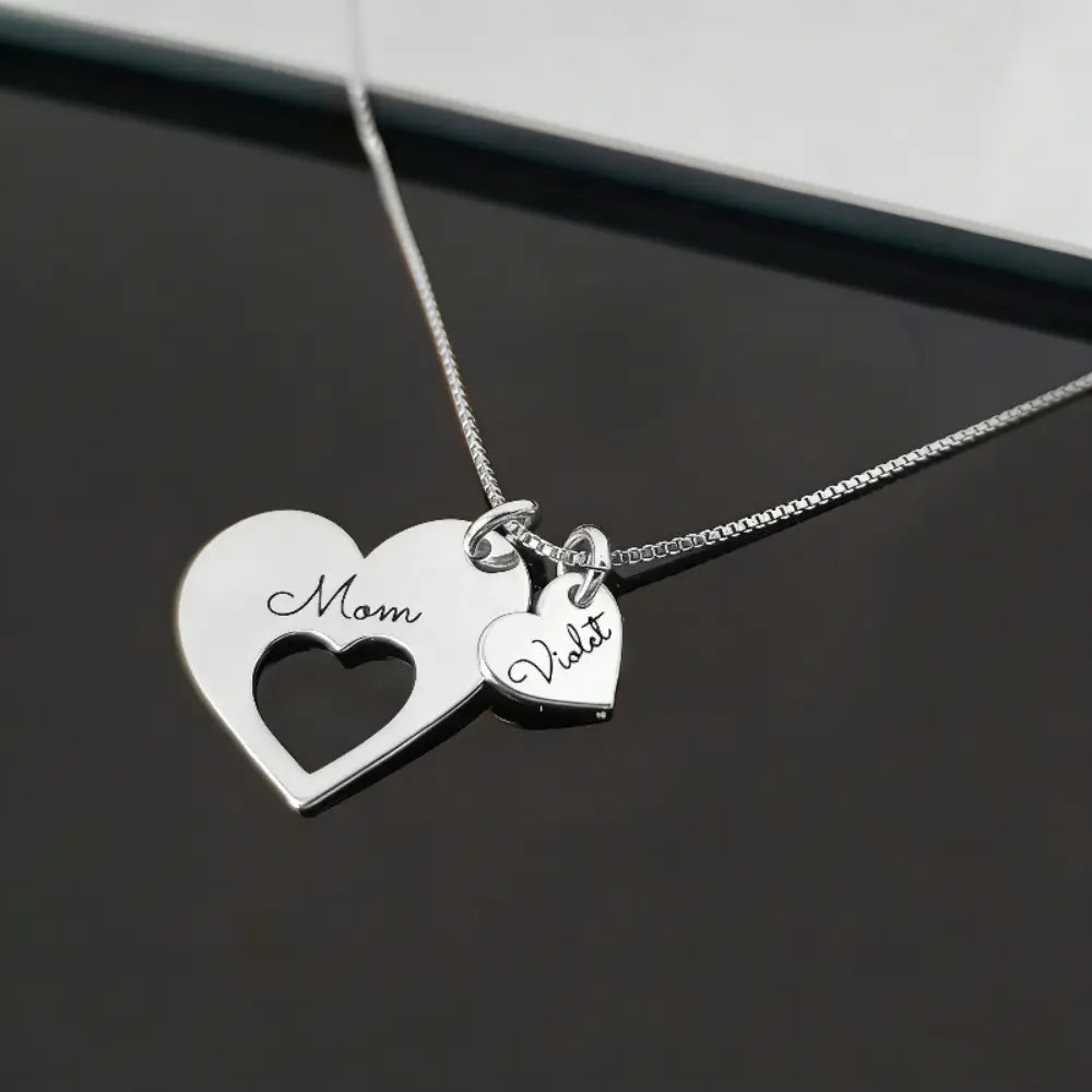 AS198 for Mother'S Day Meaninful Personalized Hearts Name Multiple Heart Names Necklace, Family Keepsake Necklace Family Names Mom'S Day Gift