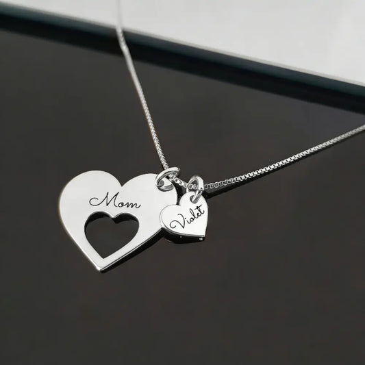 AS198 for Mother'S Day Meaninful Personalized Hearts Name Multiple Heart Names Necklace, Family Keepsake Necklace Family Names Mom'S Day Gift