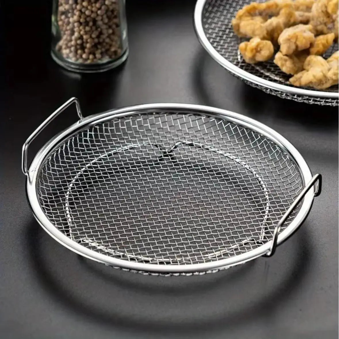 【Free Shipping 】Steel Oil Filter Tray with Jumpstart Sale Fine Mesh Basket, Fine Mesh Strainer, High Power Frying & Grilling Filter, Easy Clean Design for Home Kitchen Use