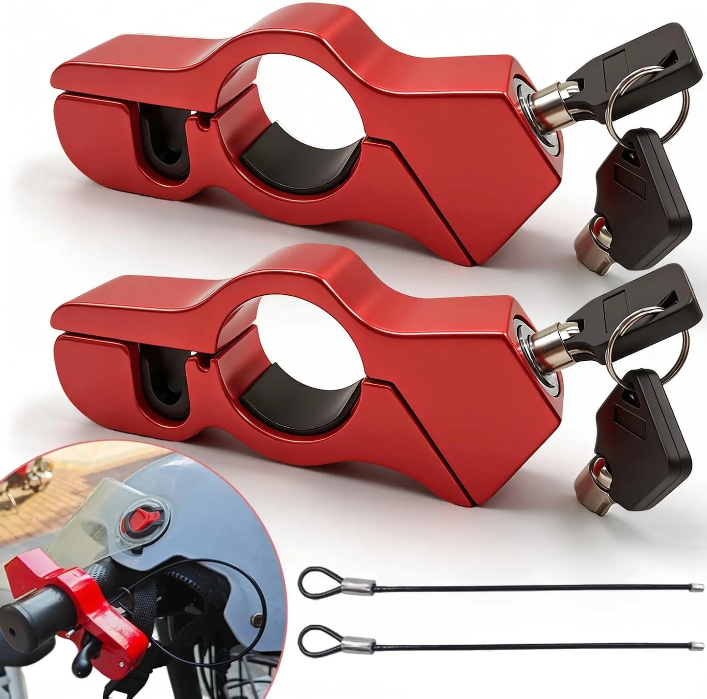 Motorcycle Locks, Helmet Locked & Brake Lock Combo, anti Theft Motorcycles Handlebar Lock for Motor Moped Motorbike Scooters ATV Dirt Bike Street Bike Electric Scooters