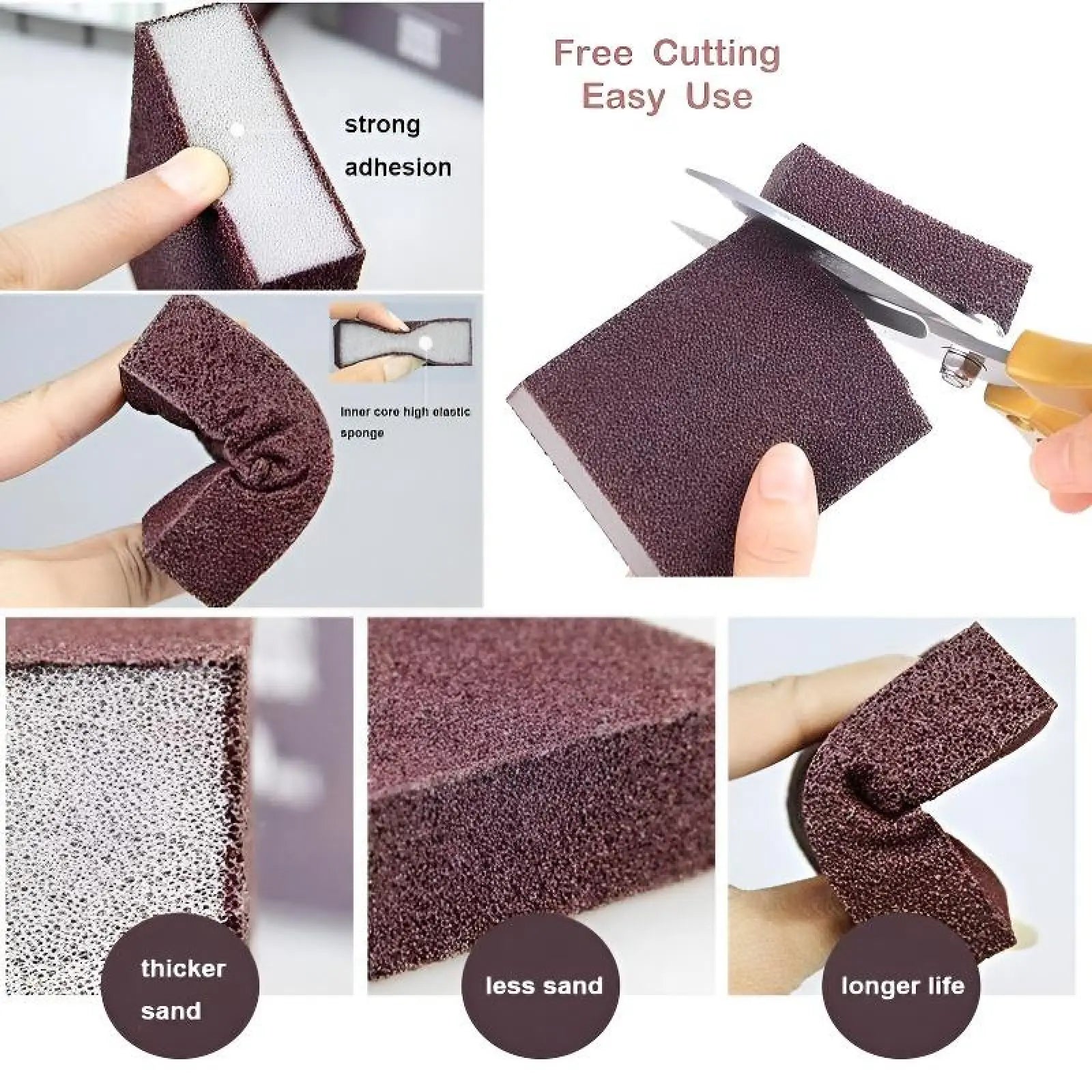 3PCS Magic Cleaning Sponge Rust Remover – Multi-Purpose Emery Pad, Powerful Stain & Grease Cleaner for Kitchen.